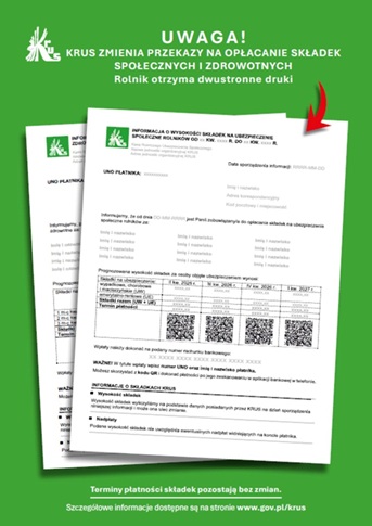 PT KRUS w Legnicy informuje o istotnych zmianach dotyczących wysyłania ubezpieczonym rolnikom przekazów