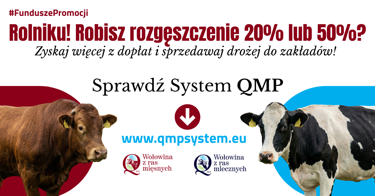 Ekoschemat „Dobrostan zwierząt” Dodatkowe pieniądze dla hodowców z QMP – tylko do 15 maja!